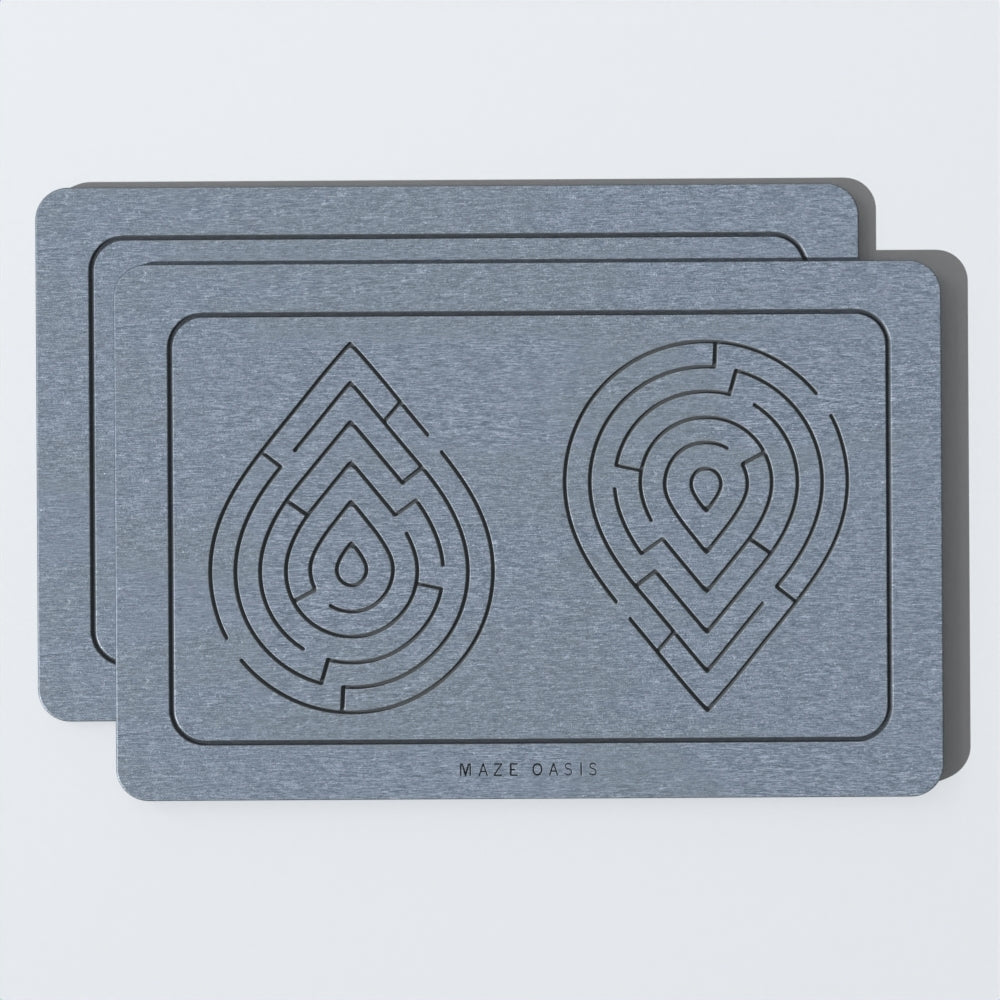 2 Pack Zen Ash Stone Mat Display by Maze Oasis